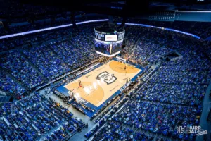 Fans fill the arena during a game between Iowa Hawkeyes and the Creighton Bluejays in Omaha, NE on Tuesday November 14th, 2023. Photo by Eric Francis