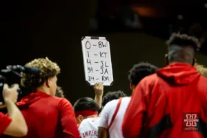 Nebraska Cornhuskers assignments against the Oregon State Beavers during the basketball game on Saturday, November 18, 2023, in Sioux Falls, South Dakota. Photo by John S. Peterson.