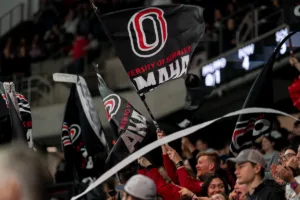 Omaha during a game against against the Colorado College at Baxter Arena in Omaha, NE February 23rd 2024. Photo by Eric Francis