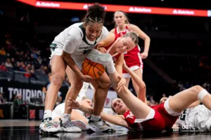 Nebraska Cornhuskers during a game against against the Michigan State Spartans at the Target Center in Minneapolis, MN March 8th 2024. Photo by Eric Francis