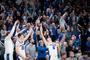 Creighton Bluejays reacts to a play during a game against the Oregon Ducks in the second round of the NCAA Championships March 21st 2024 in Pittsburgh, PA. Photo by Eric Francis