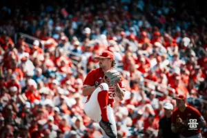 ...during the Big Ten Baseball Championship between Nebraska and Penn State on May 26th, 2024 in Omaha, NE. Photo by Mike Sautter.
