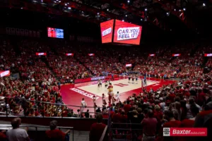 Nebraska Cornhuskers fans pack Devaney to take on the Creighton Bluejays during the college vooleyball match Tuesday, September 10, 2024, in Lincoln, Nebraska. Photo John S. Peterson.