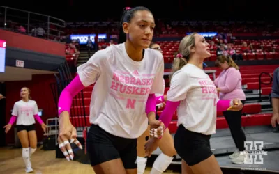 No. 2 Nebraska Volleyball Sweeps Rutgers in Pink Out Match