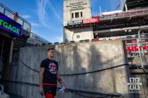 Nebraska Cornhusker wide receiver Carter Nelson (29) heads to the field to warm-up during a college football game against the Ohio State Buckeyes Saturday, October 26, 2024, in Columbus, Ohio. Photo by John S. Peterson.