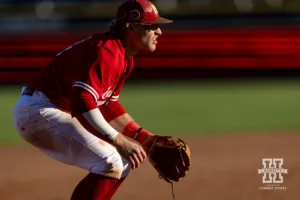 Nebraska's Joshua Overbeek (4) gets ready for an a bat during a baseball scrimmage Tuesday, October 15, 2024, in Lincoln, Nebraska. Photo by John S. Peterson.